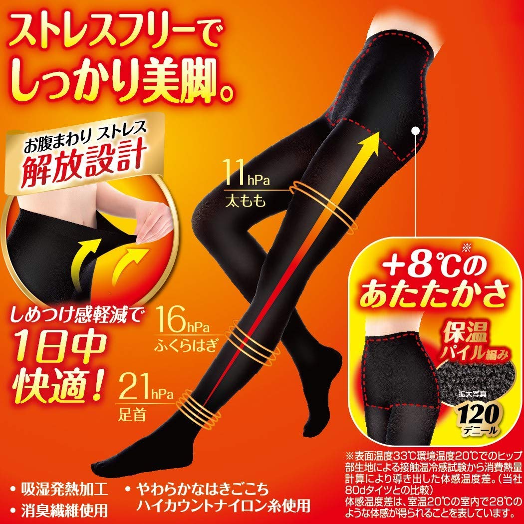 Amazon.co.jp: スリムウォーク 美脚あったかタイツ ブラックSM 着圧